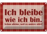 Vianmo Insegna Di Latta 20X30 Cm Ich Bleibe Wie Ich Bin