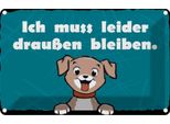 Vianmo Insegna Di Latta 20X30 Cm Hund Ich Muss Leider Draussen Bleiben