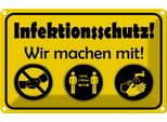 Vianmo Insegna Di Latta 20X30 Cm Infektionsschutz Wir Machen Mit