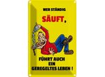 Vianmo Insegna Di Latta 30X20 Cm Alkohol Wer StäNdig SäUft Geregeltes Leben