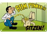 Vianmo Insegna Di Latta 12X18 Cm Beim Pinkeln Sitzen GrüNes