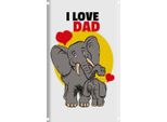 Vianmo Insegna Di Latta 18X12 Cm I Love Dad Elefanten