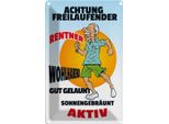 Vianmo Insegna Di Latta 30X20 Cm Achtung Freilaufender Rentner