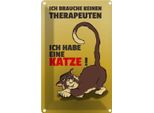 Vianmo Insegna Di Latta 30X20 Cm Brauche Keinen Therapeuten Habe Katze