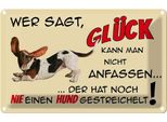 Vianmo Insegna Di Latta 20X30 Cm Hund Wer Sagt GlüCk Kann Nicht