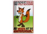 Vianmo Insegna Di Latta 18X12 Cm Der Fuchs Ist Schlau