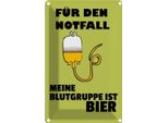 Vianmo Insegna Di Latta 30X20 Cm Alkohol FüR Den Notfall Blutgruppe Bier