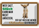 Vianmo Insegna Di Latta 20X30 Cm Wer Sagt GlüCk Chihuahua Hund