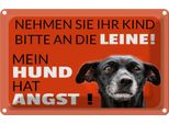 Vianmo Insegna Di Latta 20X30 Cm Kind An Die Leine Hund Hat Angst