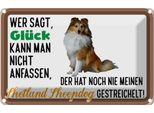 Vianmo Insegna Di Latta 20X30 Cm GlüCk Shetland Sheepdog Hund