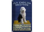 Vianmo Insegna Di Latta 30X20 Cm Old English Sheepdog Hund