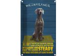 Vianmo Insegna Di Latta 18X12 Cm Weimaraner Hund Alert And Steady