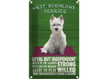 Vianmo Insegna Di Latta 18X12 Cm West Highland Terrier Hund Loyal