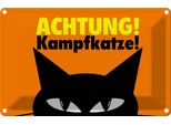 Vianmo Insegna Di Latta 20X30 Cm Achtung Kampfkatze Katze