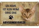 Vianmo Insegna Di Latta 20X30 Cm Abyssiner Katze Ohne Kein Heim