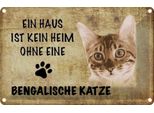 Vianmo Insegna Di Latta 20X30 Cm Bengalische Katze