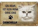 Vianmo Insegna Di Latta 12X18 Cm Chinchilla Katze Ohne Kein Heim