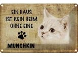 Vianmo Insegna Di Latta 20X30 Cm Munchkin Katze Ohne Kein Heim