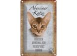 Vianmo Insegna Di Latta 30X20 Cm Abyssiner Katze HüBsch Verspielt