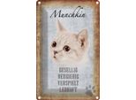 Vianmo Insegna Di Latta 18X12 Cm Munchkin Katze Lebhaft