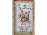 Vianmo Insegna Di Latta 30X20 Cm Sibierische Waldkatze Katze