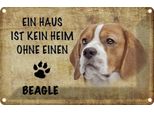 Vianmo Insegna Di Latta 20X30 Cm Beagle Hund Ohne Kein Heim