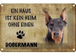Vianmo Insegna Di Latta 20X30 Cm Doberman Hund Ohne Kein Heim