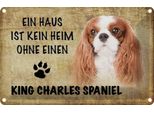 Vianmo Insegna Di Latta 20X30 Cm King Charles Spaniel Hund