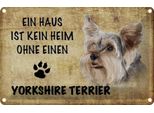 Vianmo Insegna Di Latta 20X30 Cm Yorkshire Terrier Hund