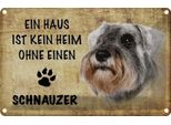 Vianmo Insegna Di Latta 20X30 Cm Schnauzer Hund Ohne Kein Heim