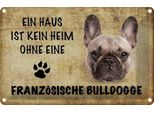 Vianmo Insegna Di Latta 12X18 Cm FranzöSische Bulldogge Hund