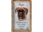 Vianmo Insegna Di Latta 30X20 Cm Boxer Hund Intelligent