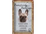 Vianmo Insegna Di Latta 30X20 Cm FranzöSische Bulldogge Hund