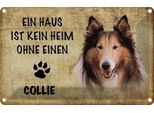 Vianmo Insegna Di Latta 20X30 Cm Collie Hund