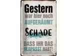 Vianmo Insegna Di Latta 18X12 Cm Gestern War Hier Noch AufgeräUmt