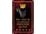 Vianmo Insegna Di Latta 18X12 Cm Hier Wohnt Hundedame Der Welt