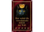 Vianmo Insegna Di Latta 30X20 Cm Hier Wohnt Katze Der Welt