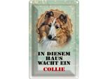 Vianmo Insegna Di Latta 30X20 Cm Hund In Diesem Haus Wacht Ein Collie
