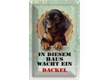 Vianmo Insegna Di Latta 30X20 Cm Hund In Diesem Haus Wacht Ein Dackel