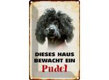 Vianmo Insegna Di Latta 30X20 Cm Hund Dieses Haus Bewacht Ein Pudel