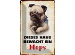 Vianmo Insegna Di Latta 18X12 Cm Hund Dieses Haus Bewacht Ein Mops