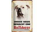Vianmo Insegna Di Latta 18X12 Cm Hund Dieses Haus Bewacht Eine Bulldogge