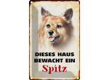 Vianmo Insegna Di Latta 30X20 Cm Hund Dieses Haus Bewacht Ein Spitz