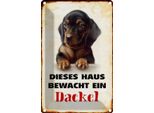 Vianmo Insegna Di Latta 30X20 Cm Hund Dieses Haus Bewacht Ein Dackel