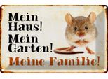 Vianmo Insegna Di Latta 12X18 Cm Tiere Maus Mein Haus Garten Familie