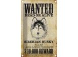 Vianmo Insegna Di Latta 18X12 Cm Hund Wanted Siberian Husky