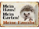 Vianmo Insegna Di Latta 20X30 Cm Tiere Igel Mein Haus Garten Familie