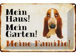 Vianmo Insegna Di Latta 20X30 Cm Hund Bassett Mein Haus Garten Familie