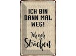 Vianmo Insegna Di Latta 18X12 Cm Ich Bin Dann Weg Geh Stricken