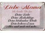 Vianmo Insegna Di Latta 20X30 Cm Liebe Mama Ich Danke Dir Liebe
